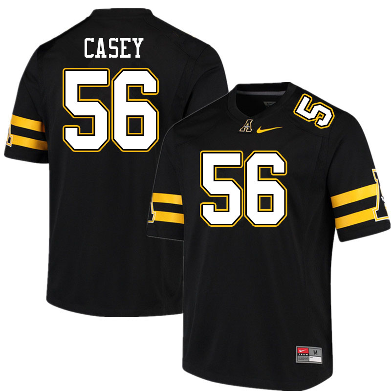 Men #56 Ryker Casey Appalachian State Mountaineers College Football Jerseys Sale-Black